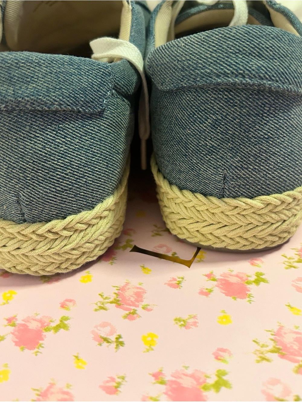 Lucky Brand Denim Lace-Up Espadrille Sneaker - Blue with White Laces Size 10 New - Picture 6 of 8